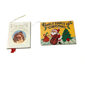 Vtg Family Songs Of Christmas Mini Book Ornament And The Night Before Christmas